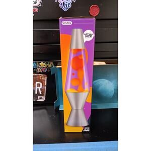 Original Lava Lamp Yellow Wax & Purple Liquid New in Box Never Used
